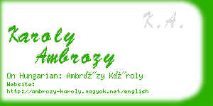 karoly ambrozy business card